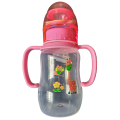 120ml Baby Bottle With Grab Handles And Rattle Cap Available In Pink, Blue Or Orange