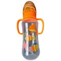 280ml Baby Bottle With Grab Handles And Rattle Cap Available In Pink, Orange Or Blue