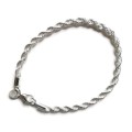 Sterling Silver Rope Chain Bracelet 19cm - S925