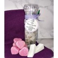 Lavender Bath Salts & Cocoa Butter Bath Fizzies in Gift Bag