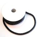 Round Leather 6mm - Black 5 meter Roll