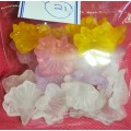 Lucite Glass Flowers - Qty 21