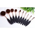 Oval Makeup Brush 10 Piece Set - ***Rose Gold*** ***Free Shipping to Major Centres***