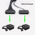 Dual ATX Power Supply Cable, 24 Pin to Dual PSU 24-Pin Adapter Extension Cable(30cm) GPU Mining Rig