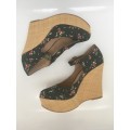 Floral Print Mary Jane Wedges - SIZE 7