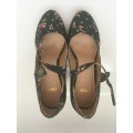 Floral Print Mary Jane Wedges - SIZE 7