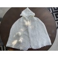 Exquisite Vintage knitted Babies Cape with Hood - Ivory