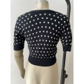 Knitted crop cardigan - polka dot - size S