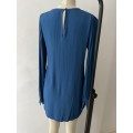 Motel Rocks pintuck blouse - petrol blue - size 10