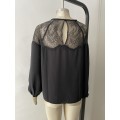 Lace inset blouse - Black - size 10