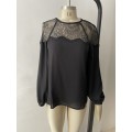 Lace inset blouse - Black - size 10