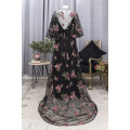 Beautiful Black tulle with floral embroidery occasion or wedding dress - SIZE 10