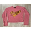 Missguided Pink Crop Sweat Top - Size 10