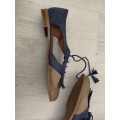 Jeffrey Campbell Nude and navy brogue flat shoes - 7