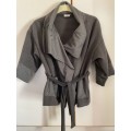 Melton tie up jacket - Dark Grey - size 36