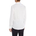 Hugo Boss (Orange Label): White Button-Up Linen Long Sleeved Shirt