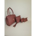 Ladies stunning 4pc handbags pink