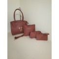 Ladies stunning 4pc handbags pink
