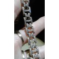 ** BARGAIN ** Lady's solid 9ct Gold and Diamond bracelet