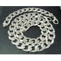 Sterling Silver 925 Curb Link chain with bracelet set (406 grams)