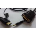 HDMI to VGA 5m  cable, with audio and USB