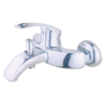 Chrome Shower Faucet Bathroom Hot & Cold Dual Outlet Spout Water Mixer