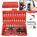 46pcs Ratcheting Torque Wrench Kit Car Bicycle Hand Repair Tools 1/4 Inch Socket Kit