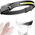 LED Rechargeable Headlight Waterproof Motion Sensing Adjustable Headband Work Light