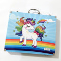 150pcs color pen blue aluminum box children`s art painting set unicorn graffiti gift box