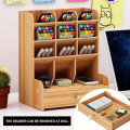 Wooden Desktop Storage Rack Easy to Assemble Multipurpose DIY Storage Rack with Drawers Home, Office