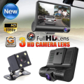 3-channel car video recorder 1080P HD recorder rear view video camera parking monitor