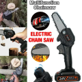6 inch portable mini cordless electric chain saw single hand saw woodworking tool with tool box