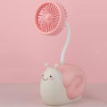 Rechargeable snail fan fashionable and interesting fan with pen holder