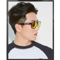 *In Stock* Unisex  Orange Mirror, Transparent Black Framed PC Lens Sunglass Imported- made in Korea