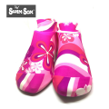 Kids Pink Pattern Aqua /Airline Socks/ Swim Sox /Beach Socks (Size  L) 1-2uk