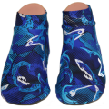 Kids Shark Pattern Aqua /Airline Socks/ Swim Sox /Beach Socks (Size  L)