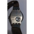 (USED) Swatch Watch Irony Big OCEAN STORM AG 1993 stainless steel leather running 1993 vintage