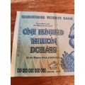 One x 100 Trillion Zimbabwe Dollar Note AA Series