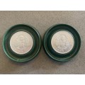 Beautiful Pair of Rhodesia 1953 Crowns (5s) BOTH VARIATIONS - Bid per Coin