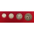 Collectable ZAR 1893 Set (4 coins, Tickey to Florin)