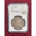 Graded ZAR 1892 Silver Crown (5s) Double Shaft: NGC AU58