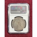 Graded ZAR 1892 Silver Crown (5s) Double Shaft: NGC AU58