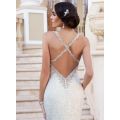 IN STOCK - Size 36 -  Mermaid Wedding Dress with Criss Cross Back