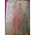 V/VINTAGE SIMPLICITY 1850 NIGHT GOWN-NEGLIGEE-COAT SIZE 16 BUST 36` COMPLETE-ZIPLOC BAG