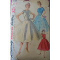 RARE V/VINTAGE SIMPLICITY 1154 ONE PIECE DRESS & JACKET SIZE 12 BUST 30` - NO SEWING INSTRUCTIONS