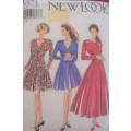 NEW LOOK PATTERNS 6973 FRONT BUTTON DRESS WITH VARIOUS NECK SHAPES SIZE 8 - 18 COMPLETE-UNCUT-F/FOLD