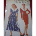 NEW LOOK PATTERNS 6523 WIDE COLLAR DRESS SEVEN SIZES IN ONE 6 - 18 COMPLETE