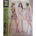McCALL`S 2351 DRESS IN 3 VERSIONS SIZE 14 BUST 36` NO SEWING INSTRUCTIONS