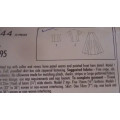 STYLE 1744 DOUBLE BREASTED BLOUSE & SKIRT SIZE A  8 - 18 -COMPLETE - TORN PK SUPPLIED IN ZIPLOC