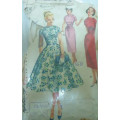 VINTAGE SIMPLICITY 1510 ONE PIECE DRESS WITH 2 SKIRTS SIZE 16 BUST 34` COMPLETE